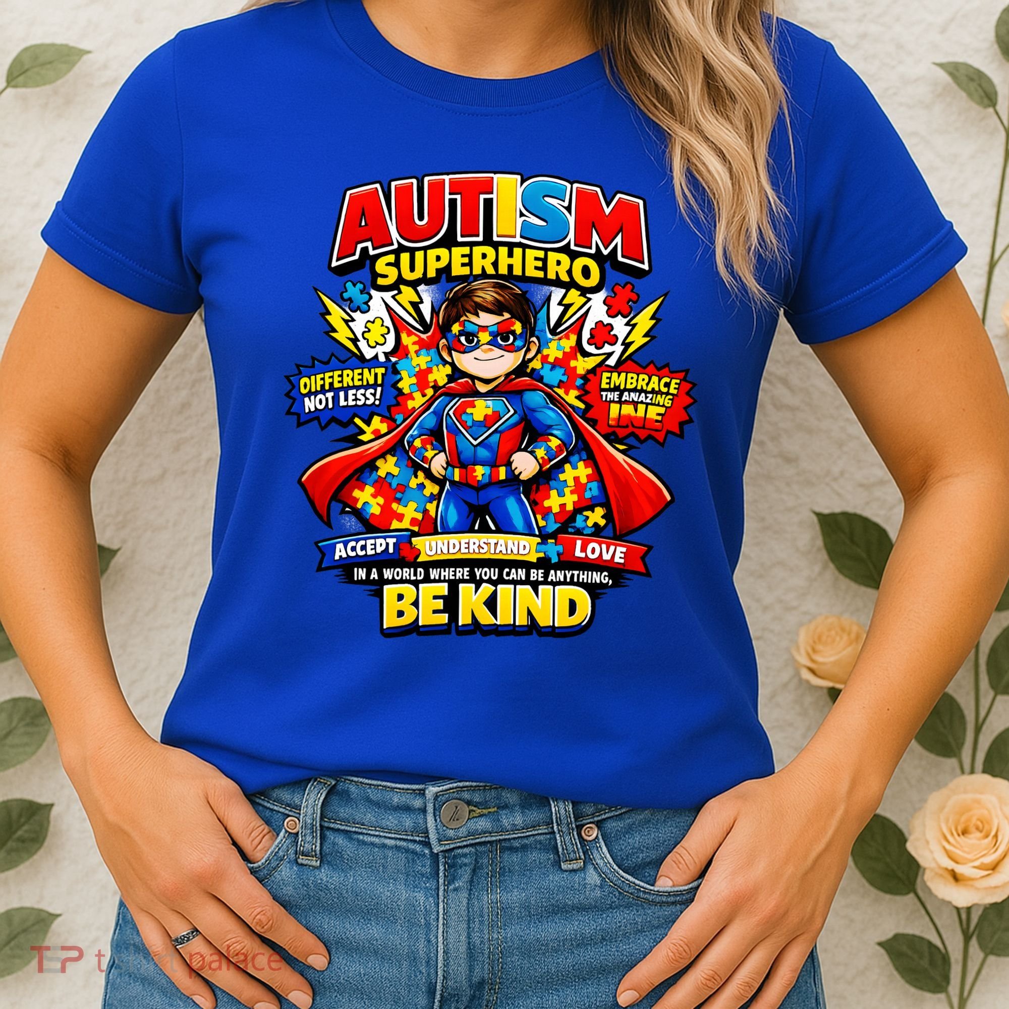 Autism Superhero Quotes Puzzle Pieces Women's T-Shirt