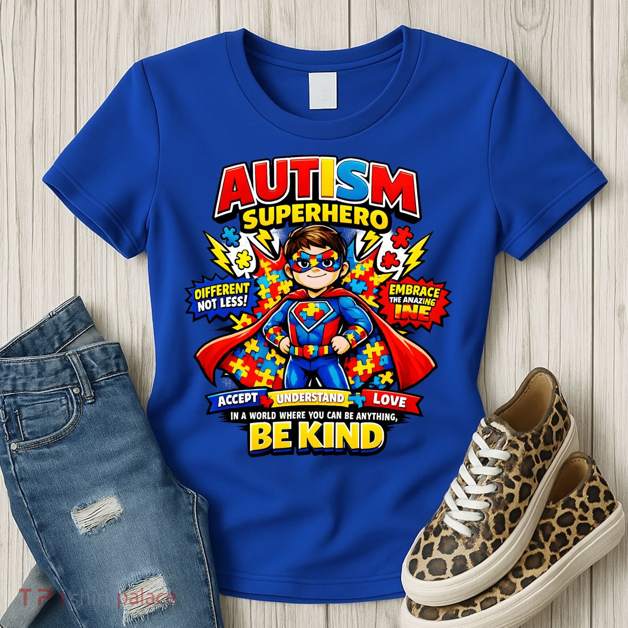 Autism Superhero Quotes Puzzle Pieces Women's T-Shirt