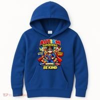 Autism Superhero Quotes Puzzle Pieces Kids Hoodie thumb 0