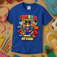 Autism Superhero Quotes Puzzle Pieces Kids T-Shirt thumb 3