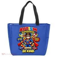 Autism Superhero Quotes Puzzle Pieces Tote Bag thumb 0
