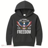 Americas Semi Quincentennial 250th Anniversary Eagle 1176-2026 Kids Hoodie thumb 0