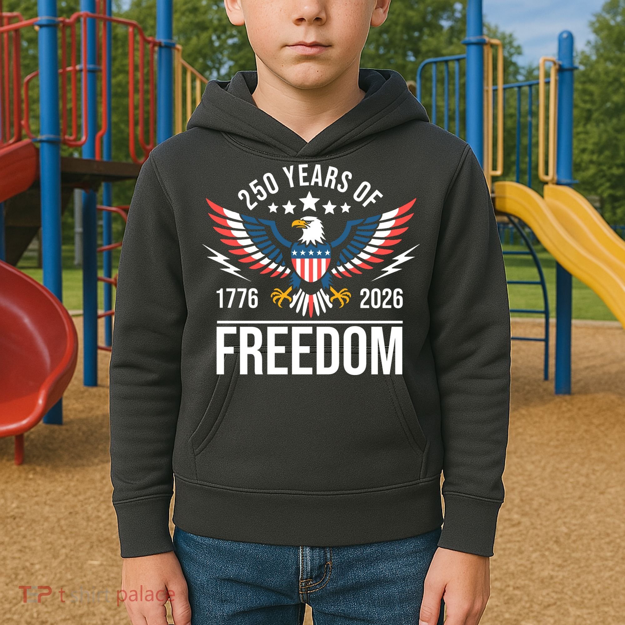 Americas Semi Quincentennial 250th Anniversary Eagle 1176-2026 Kids Hoodie