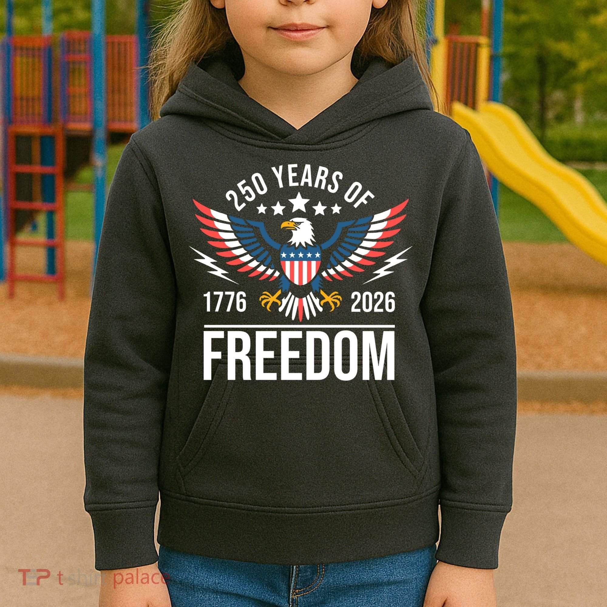 Americas Semi Quincentennial 250th Anniversary Eagle 1176-2026 Kids Hoodie