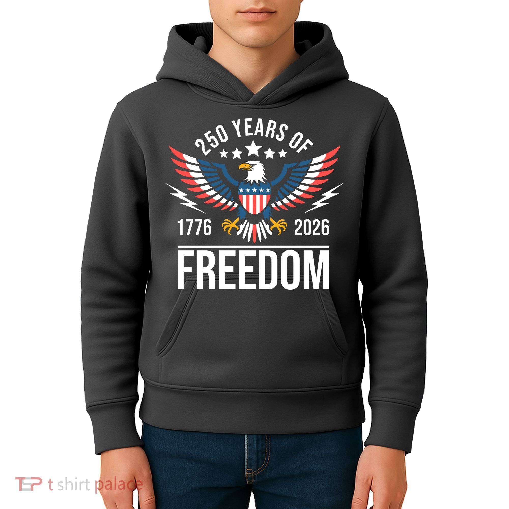 Americas Semi Quincentennial 250th Anniversary Eagle 1176-2026 Kids Hoodie