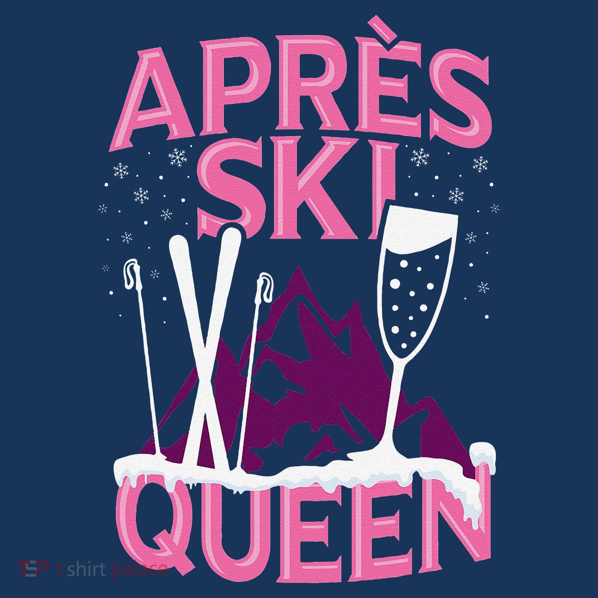 Apres Ski Queen Skiing Winter Sports Funny Party Apron