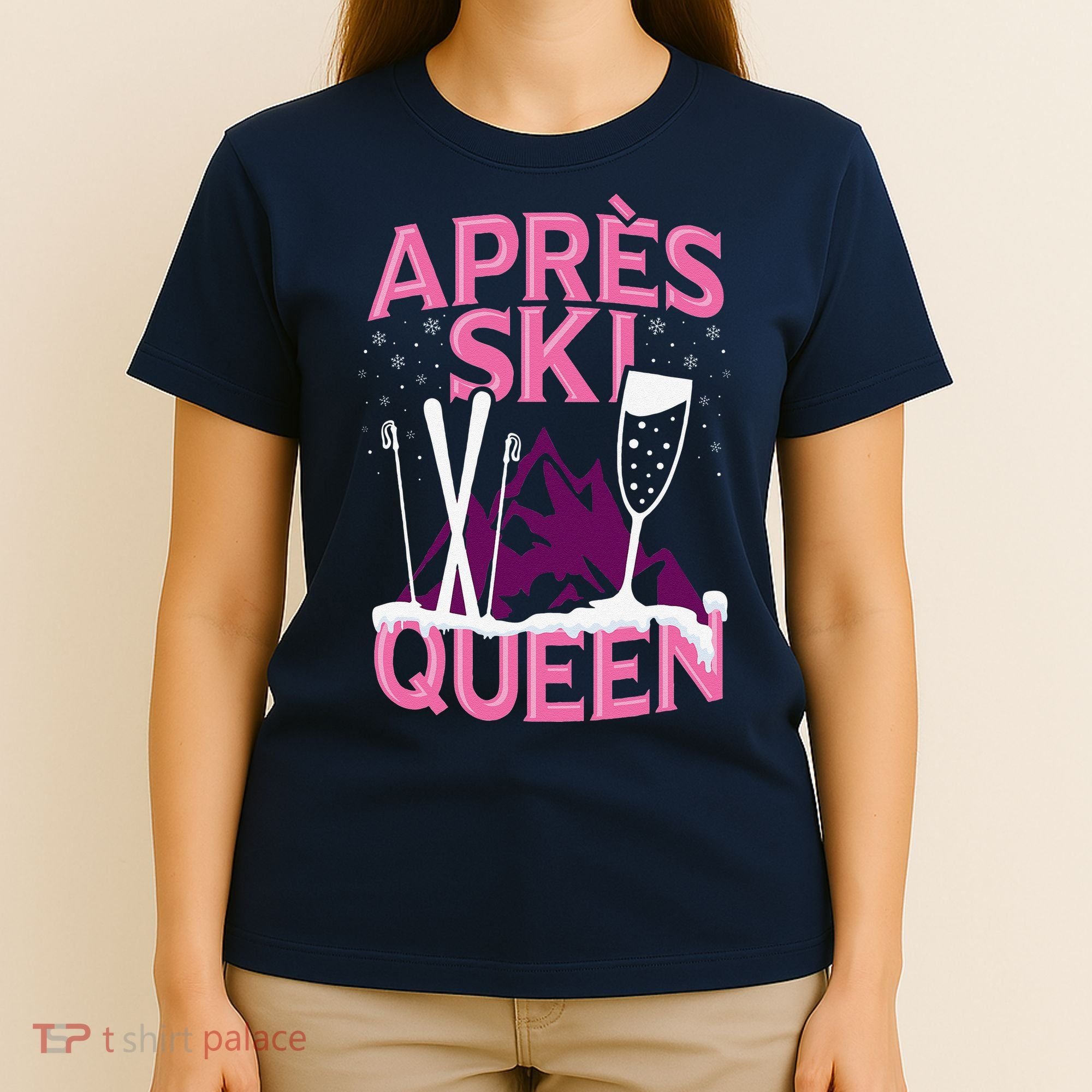 Apres Ski Queen Skiing Winter Sports Funny Party T-Shirt