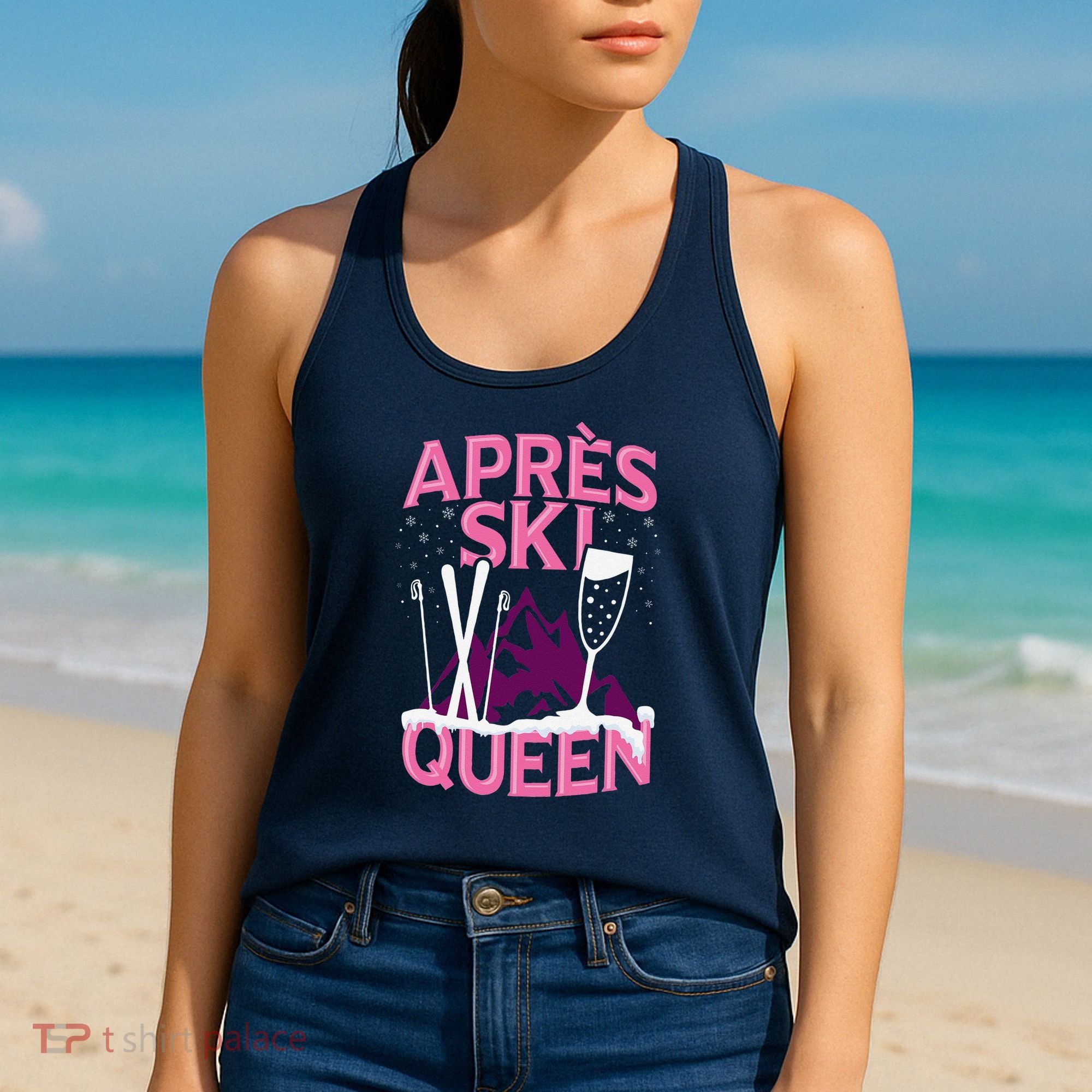 Apres Ski Queen Skiing Winter Sports Funny Party Women's Tank Top