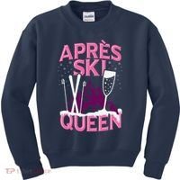 Apres Ski Queen Skiing Winter Sports Funny Party Kids Sweatshirt thumb 0
