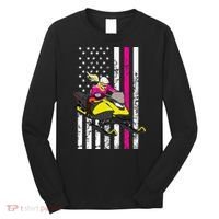 American Snowmobile Rider American Flag Snowmobile Long Sleeve Shirt thumb 0