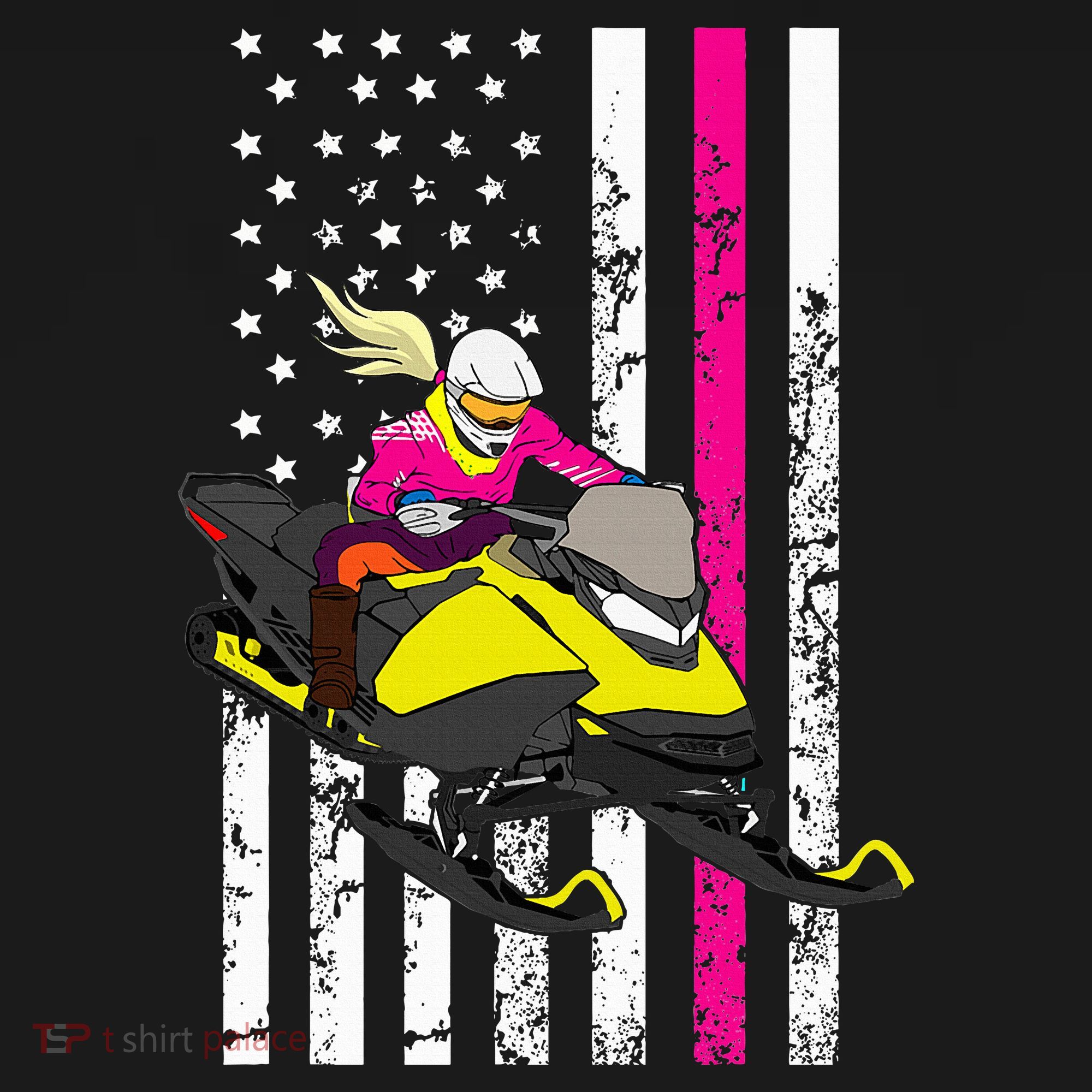 American Snowmobile Rider American Flag Snowmobile Sweatshirt