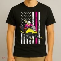 American Snowmobile Rider American Flag Snowmobile T-Shirt thumb 3