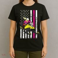 American Snowmobile Rider American Flag Snowmobile T-Shirt thumb 4