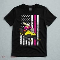 American Snowmobile Rider American Flag Snowmobile T-Shirt thumb 5