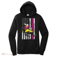 American Snowmobile Rider American Flag Snowmobile Women's Hoodie thumb 0