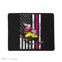 American Snowmobile Rider American Flag Snowmobile Mousepad thumb 0