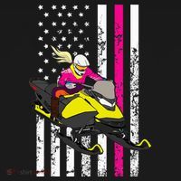 American Snowmobile Rider American Flag Snowmobile Mousepad thumb 1