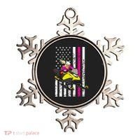 American Snowmobile Rider American Flag Snowmobile Ornament thumb 0