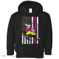 American Snowmobile Rider American Flag Snowmobile Toddler Hoodie thumb 0