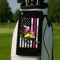 American Snowmobile Rider American Flag Snowmobile Golf Towel thumb 2