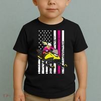 American Snowmobile Rider American Flag Snowmobile Toddler T-Shirt thumb 2