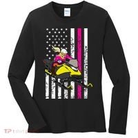 American Snowmobile Rider American Flag Snowmobile Women's Long Sleeve Shirt thumb 0