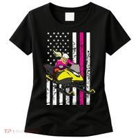 American Snowmobile Rider American Flag Snowmobile Women's T-Shirt thumb 0