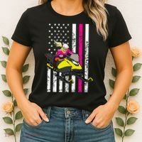 American Snowmobile Rider American Flag Snowmobile Women's T-Shirt thumb 2