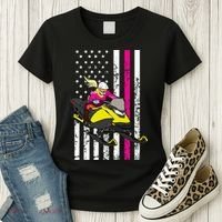 American Snowmobile Rider American Flag Snowmobile Women's T-Shirt thumb 3