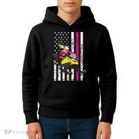 American Snowmobile Rider American Flag Snowmobile Kids Hoodie thumb 4