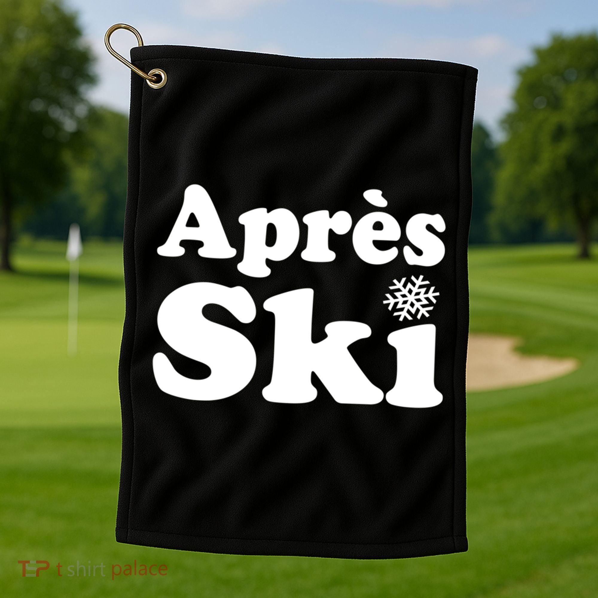 Apres Ski Retro Style Snowflake Gift Golf Towel