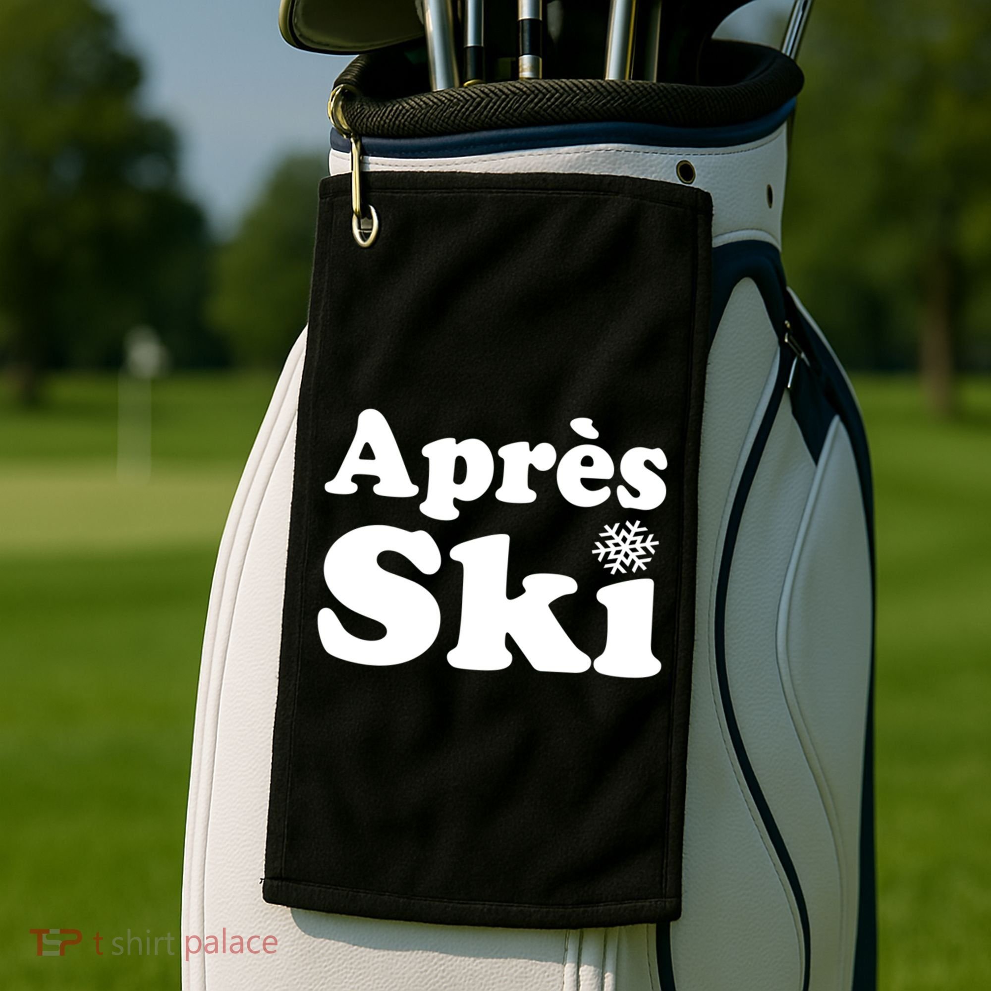 Apres Ski Retro Style Snowflake Gift Golf Towel