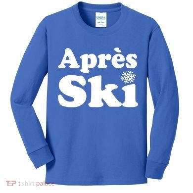 Apres Ski Retro Style Snowflake Gift Kids Long Sleeve Shirt
