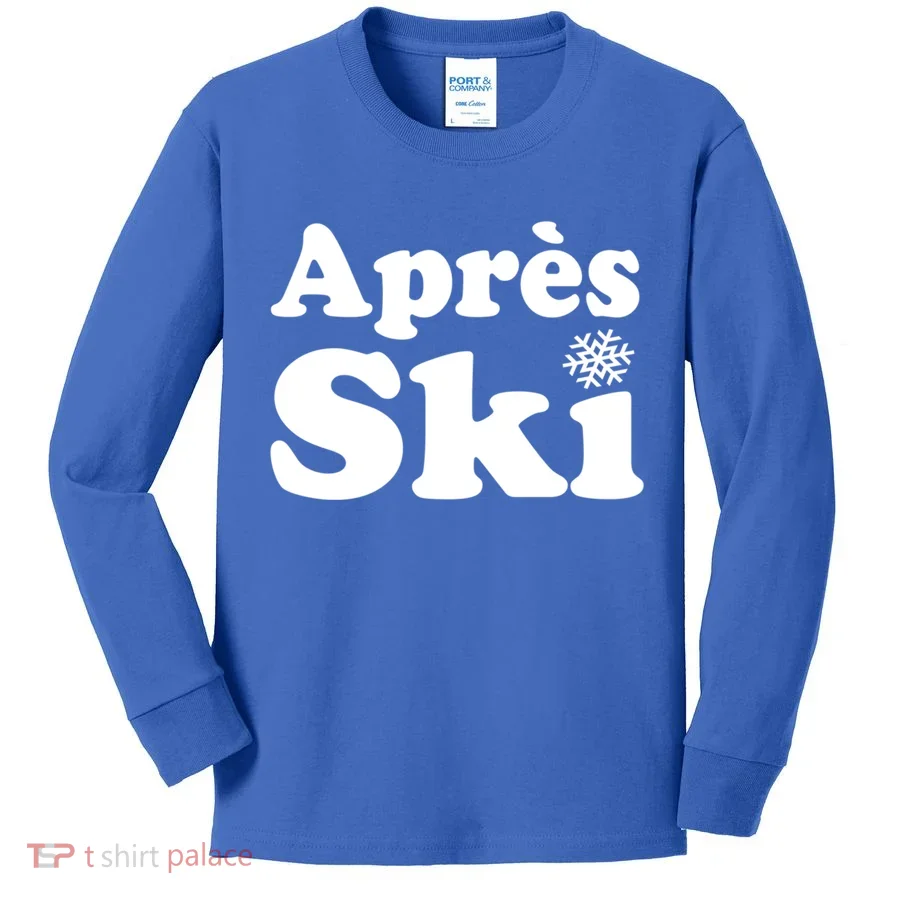 Apres Ski Retro Style Snowflake Gift Kids Long Sleeve Shirt