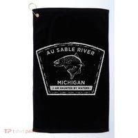 Au Sable River Michigan Fly Fishing Golf Towel thumb 0