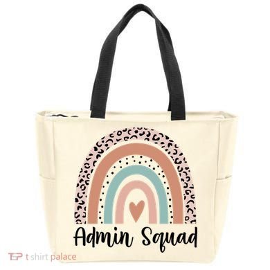 Admin Squad Rainbow Matching Admin Team Assistants Staff Gift Tote Bag