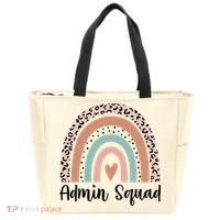 Admin Squad Rainbow Matching Admin Team Assistants Staff Gift Tote Bag thumb 0