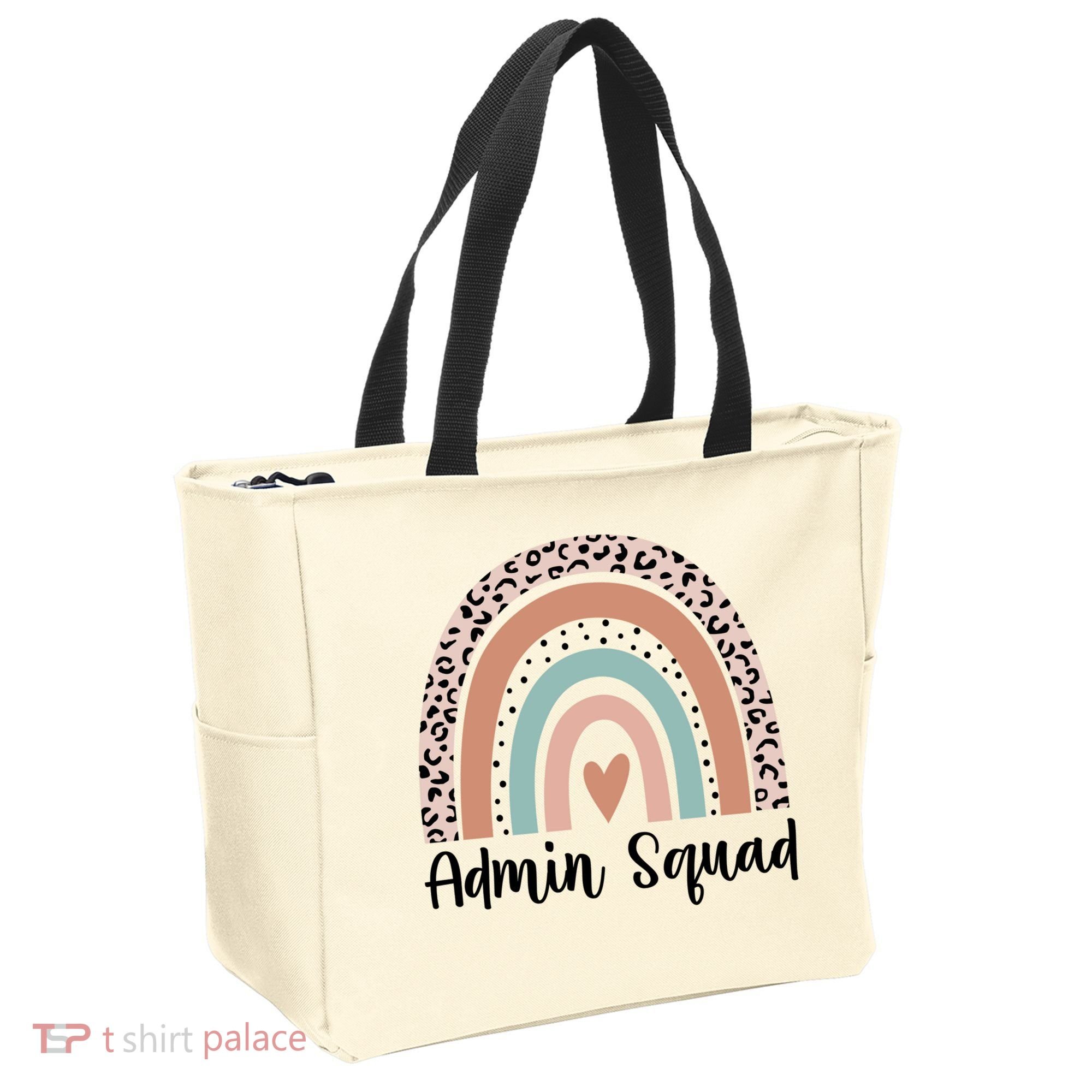 Admin Squad Rainbow Matching Admin Team Assistants Staff Gift Tote Bag