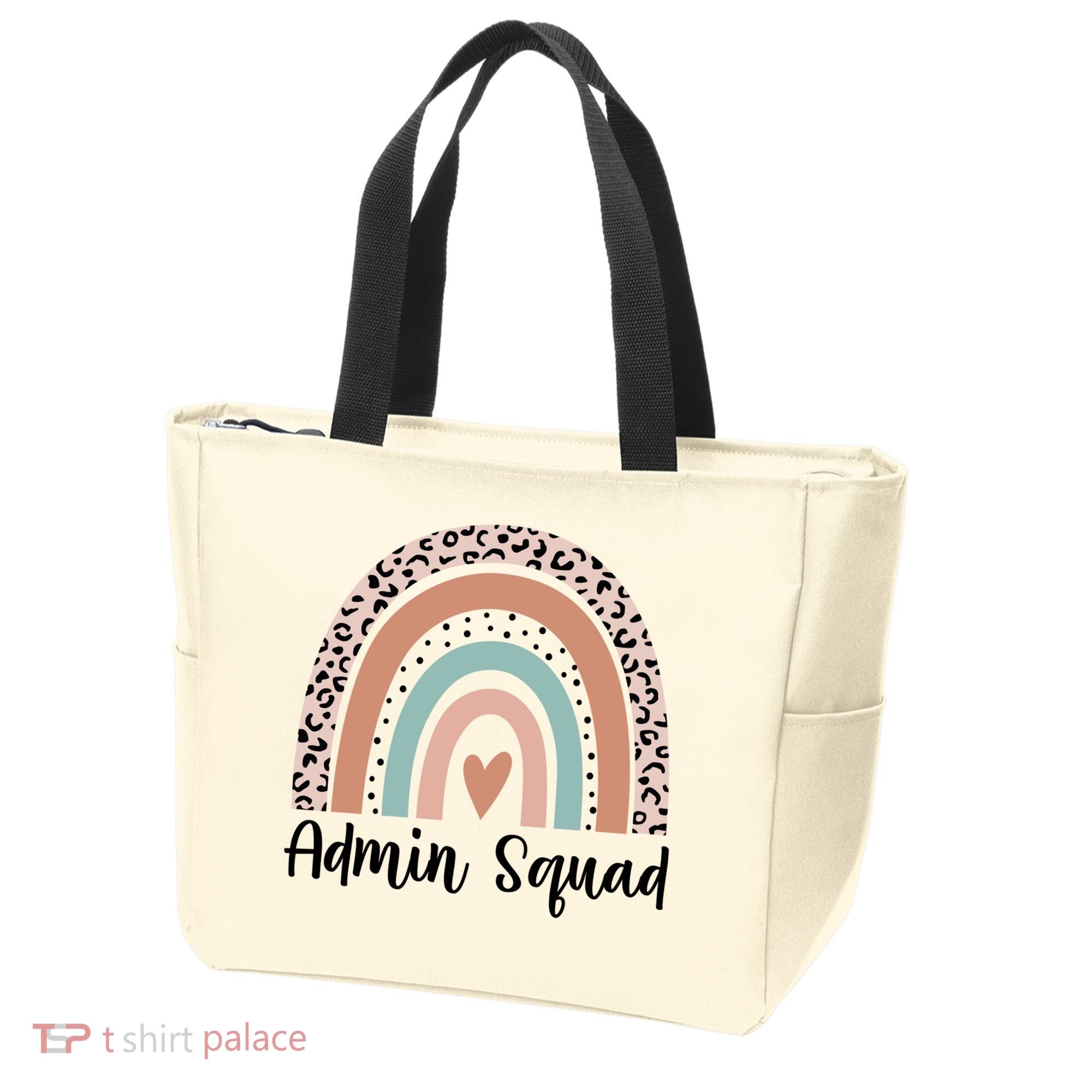 Admin Squad Rainbow Matching Admin Team Assistants Staff Gift Tote Bag