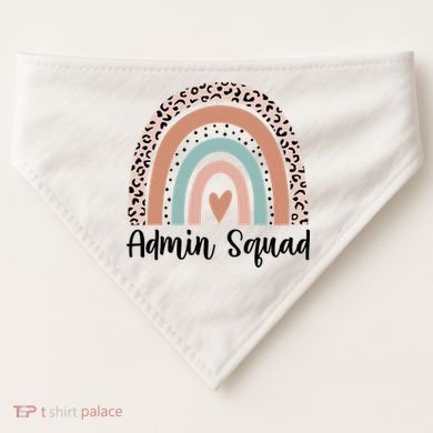 Admin Squad Rainbow Matching Admin Team Assistants Staff Gift USA-Made Doggie Bandana