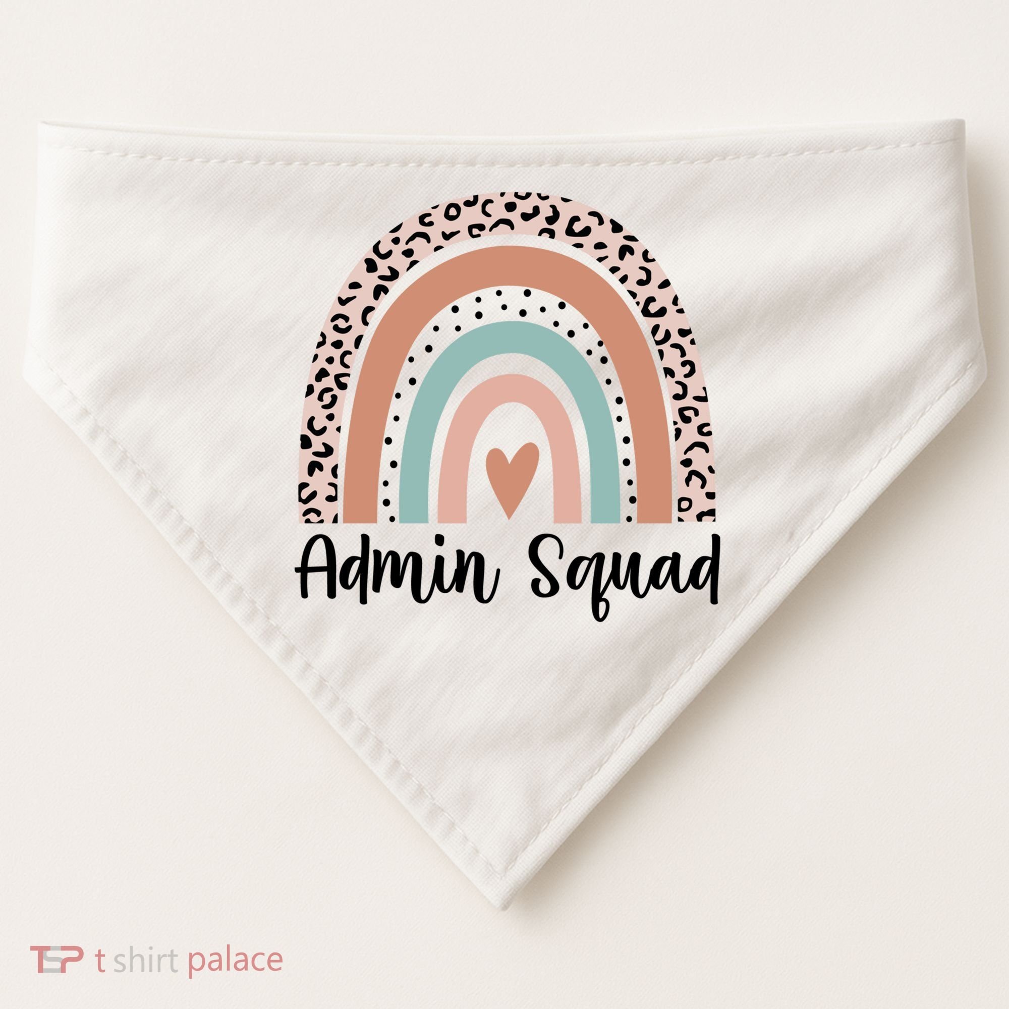 Admin Squad Rainbow Matching Admin Team Assistants Staff Gift USA-Made Doggie Bandana