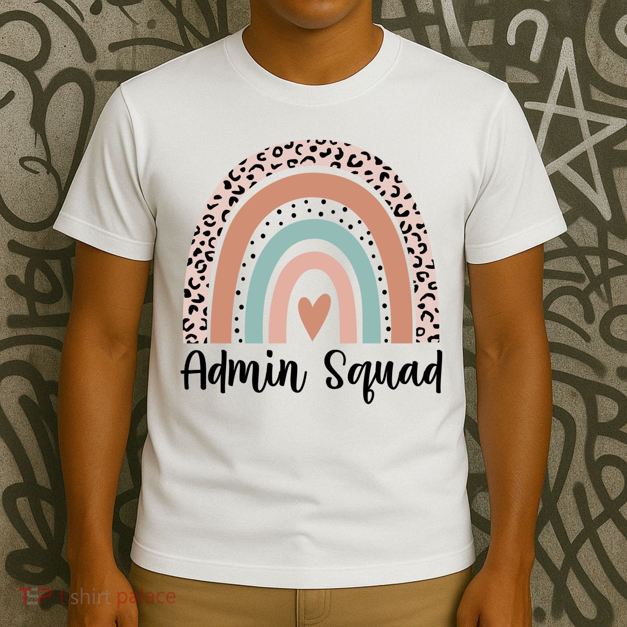 Admin Squad Rainbow Matching Admin Team Assistants Staff Gift T-Shirt