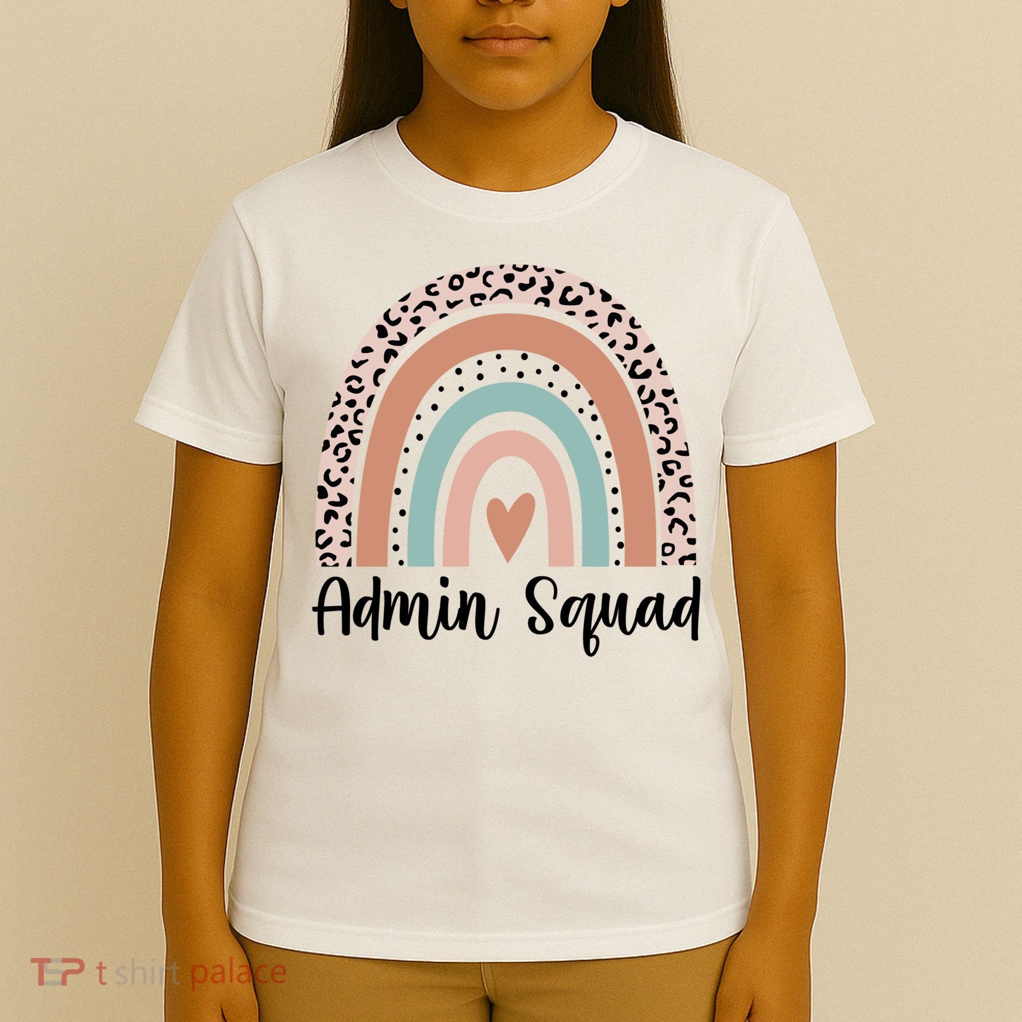 Admin Squad Rainbow Matching Admin Team Assistants Staff Gift T-Shirt