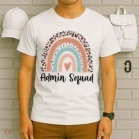 Admin Squad Rainbow Matching Admin Team Assistants Staff Gift T-Shirt thumb 6