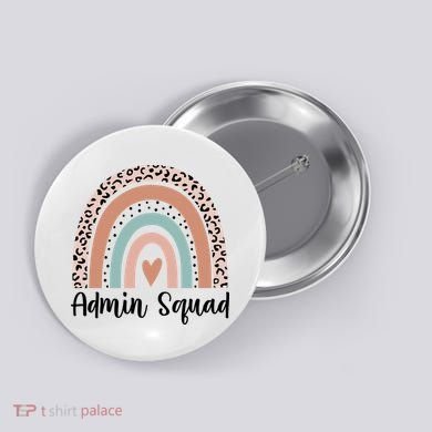 Admin Squad Rainbow Matching Admin Team Assistants Staff Gift Button