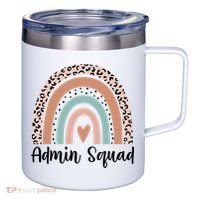 Admin Squad Rainbow Matching Admin Team Assistants Staff Gift 12oz Stainless Steel Coffee Mug thumb 0