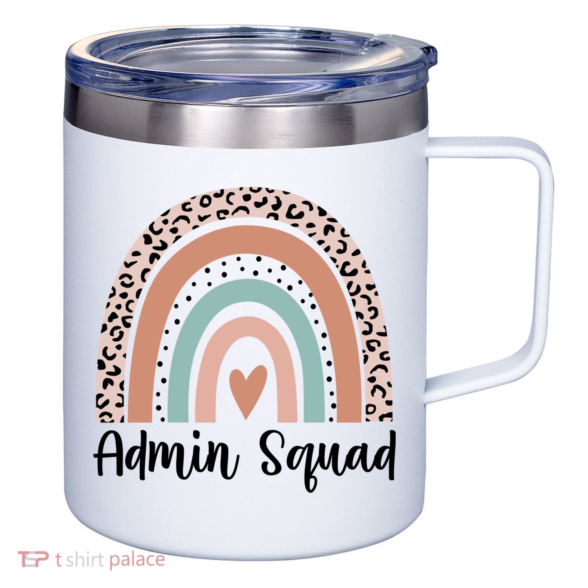Admin Squad Rainbow Matching Admin Team Assistants Staff Gift 12oz Stainless Steel Coffee Mug