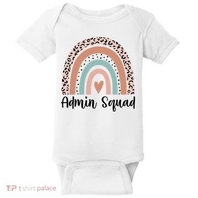 Admin Squad Rainbow Matching Admin Team Assistants Staff Gift Baby Bodysuit