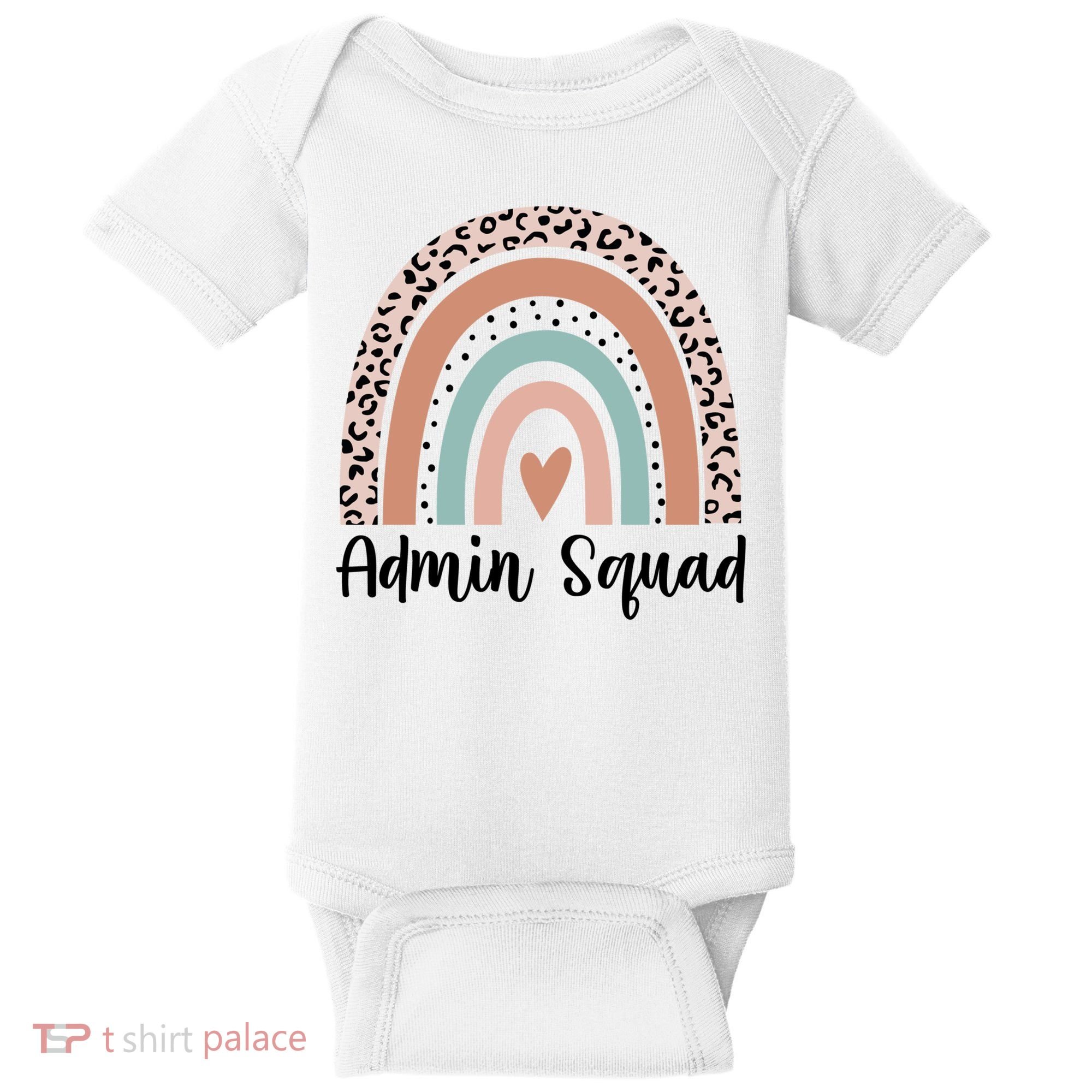 Admin Squad Rainbow Matching Admin Team Assistants Staff Gift Baby Bodysuit