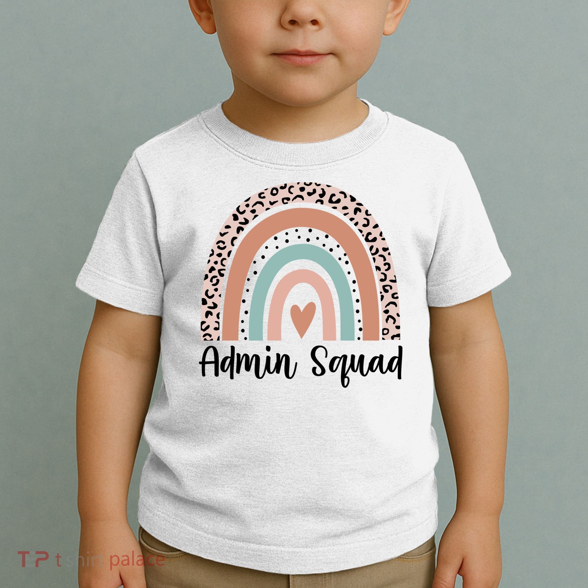 Admin Squad Rainbow Matching Admin Team Assistants Staff Gift Toddler T-Shirt